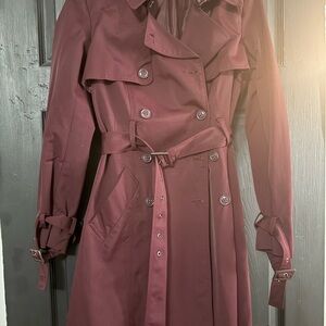 New York & Company Maroon Long Sleeve Dress